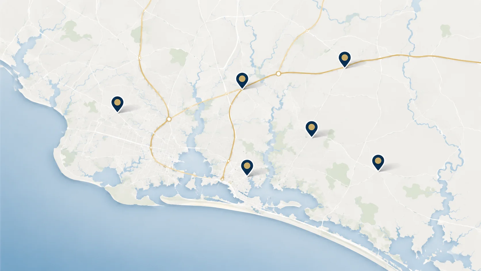 Map of Cantonment Gutters service area across Northwest Florida